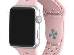 Curea iUni compatibila cu Apple Watch 1/2/3/4/5/6/7, 40mm, Silicon Sport, Soft Pink